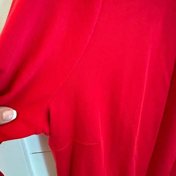 LL BEAN 100% Supina Pima Red cotton woman pocketed plus size open cardigan 1X - Picture 5 of 10